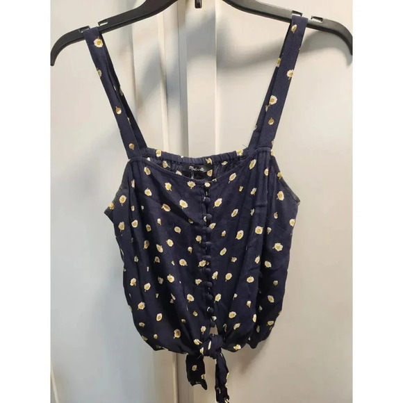 Madewell Button-Front Tie Tank in Daisy Dots - Picture 2 of 6